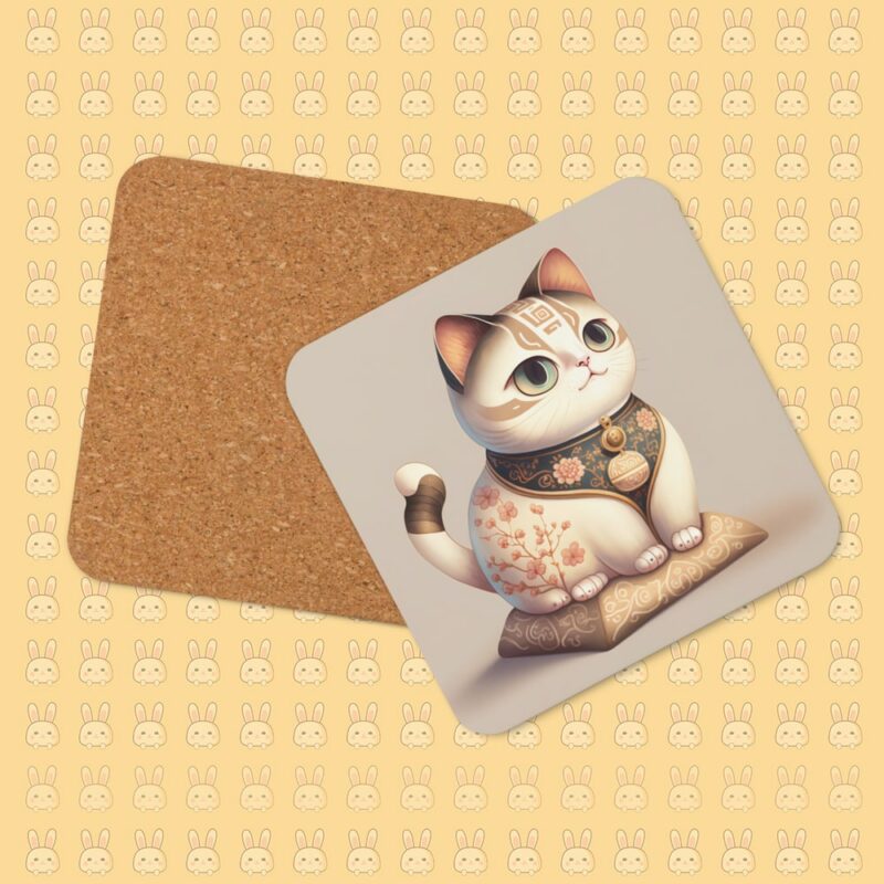 Cool Cat Design Cork-back Coaster