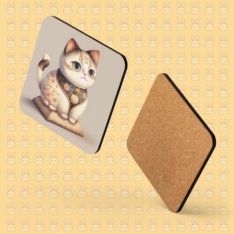 Cool Cat Design Cork-back Coaster