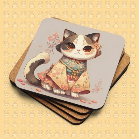 Cool Cat Design Cork-back Coaster